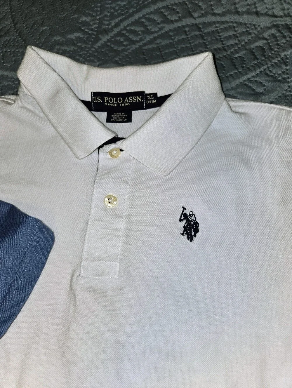 Ralph Lauren White Polo with Blue Crewneck Tee - Boy's XL Short Sleeve Set
